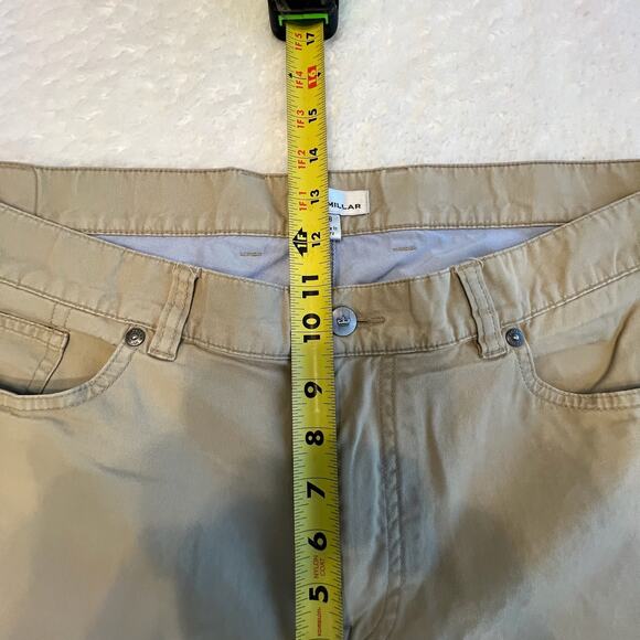 Peter Millar Men's Khaki Performance Five Pocket Straight Leg Pants Sz 38 Cream - Picture 7 of 13